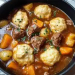 Tasty Beef Stew and Dumplings