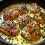 Bobby Flay Chicken Thighs with Creamy Garlic Sauce