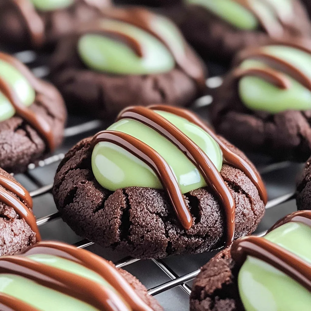 Chocolate Mint Thumbprint Cookies