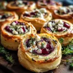 Cranberry Cream Cheese Pinwheels with Feta & Herbs