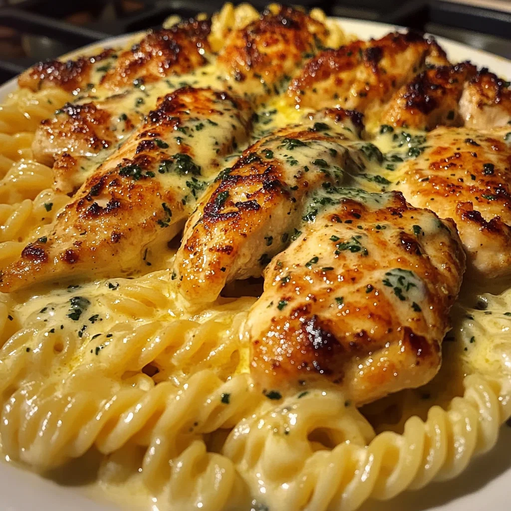 Creamy Garlic Butter Chicken with Twisted Cheddar Pasta