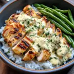 Creamy Herb Chicken Rice Bowl with Green Beans