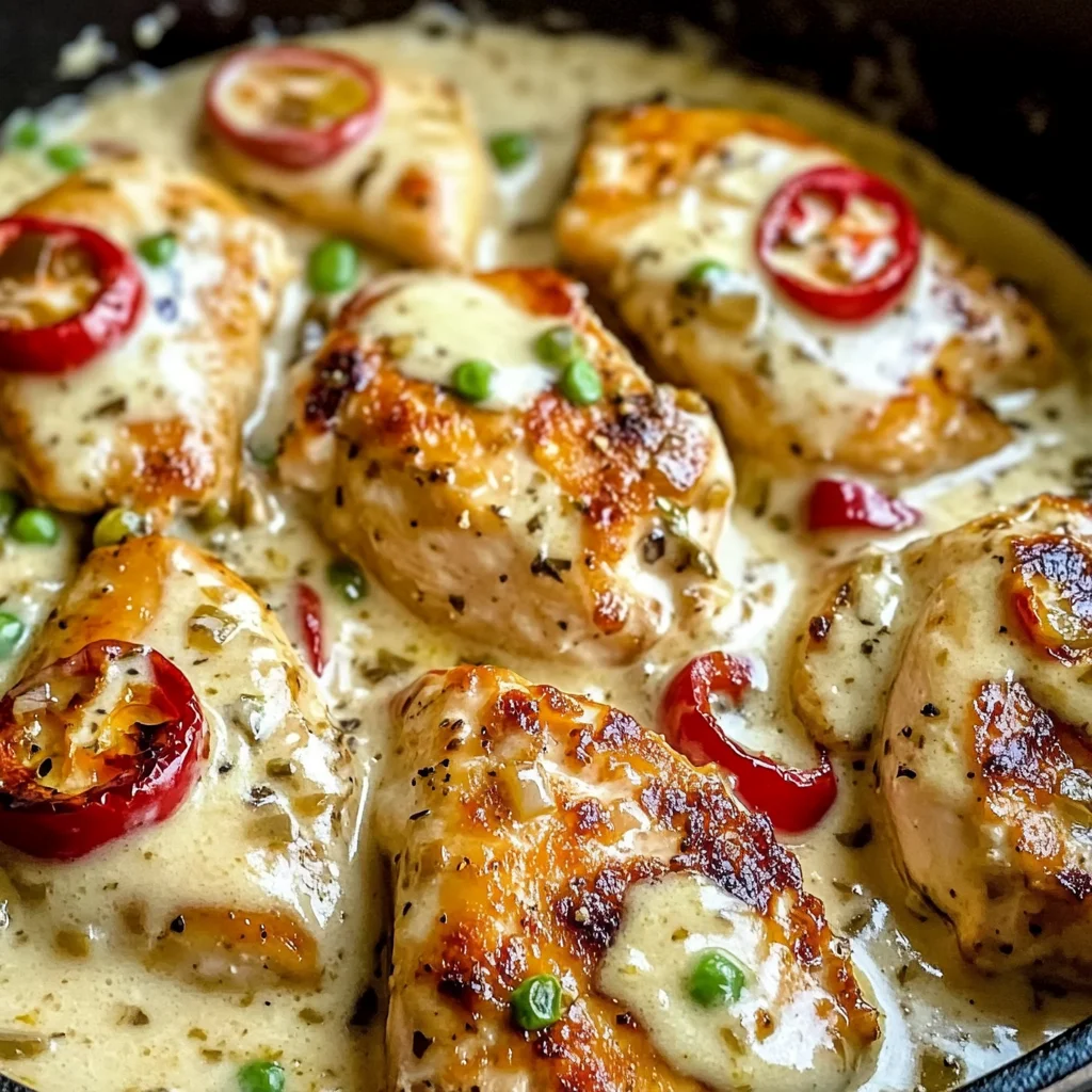 Creamy Pepperoncini Chicken Skillet Recipe - Quick & Easy