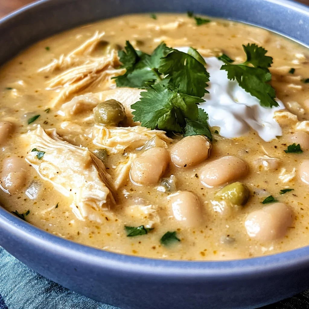 Crockpot Creamy White Chicken Chili