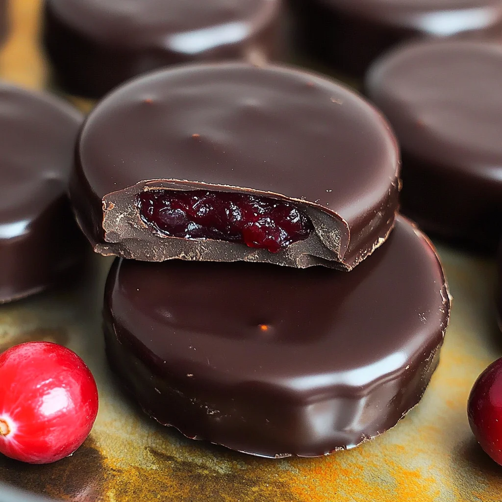 Dark Chocolate Covered Cranberry Sauce Bites