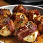 Indulge in Crispy Turkey Turkey Bacon Mozzarella Poppers with Sweet Glaze