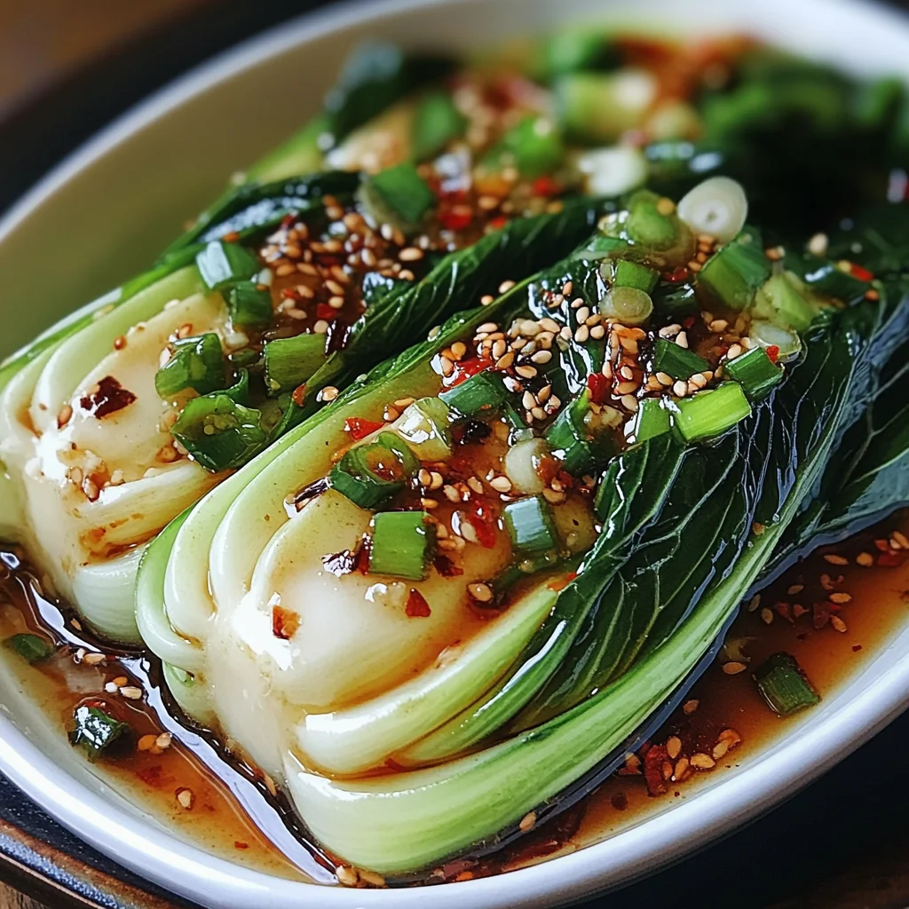 Quick Bok Choy with Ginger Chili Sauce