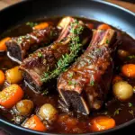 Red Wine Braised Lamb Shank with Carrots & Herbs