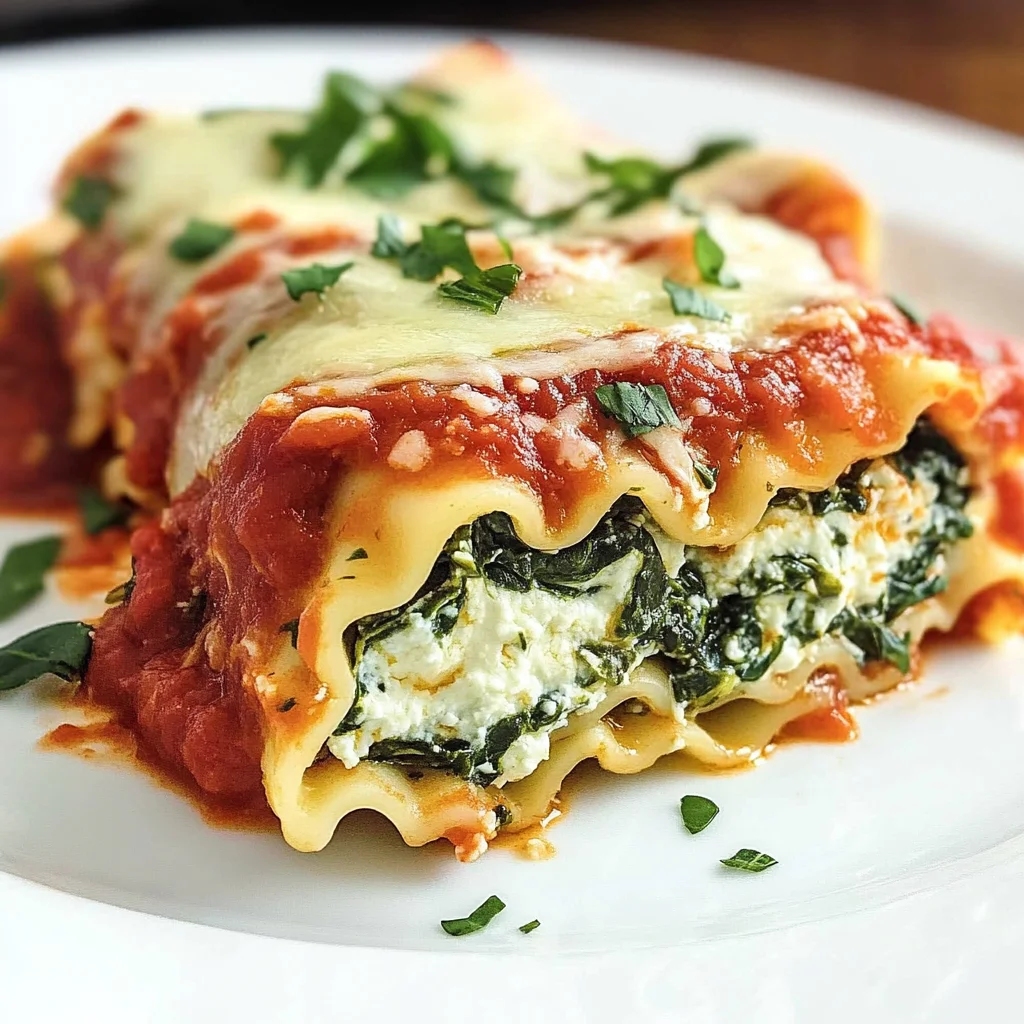 Spinach Lasagna Roll-Ups