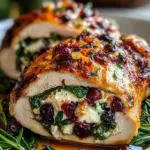 Spinach & Cranberry Stuffed Chicken Breasts