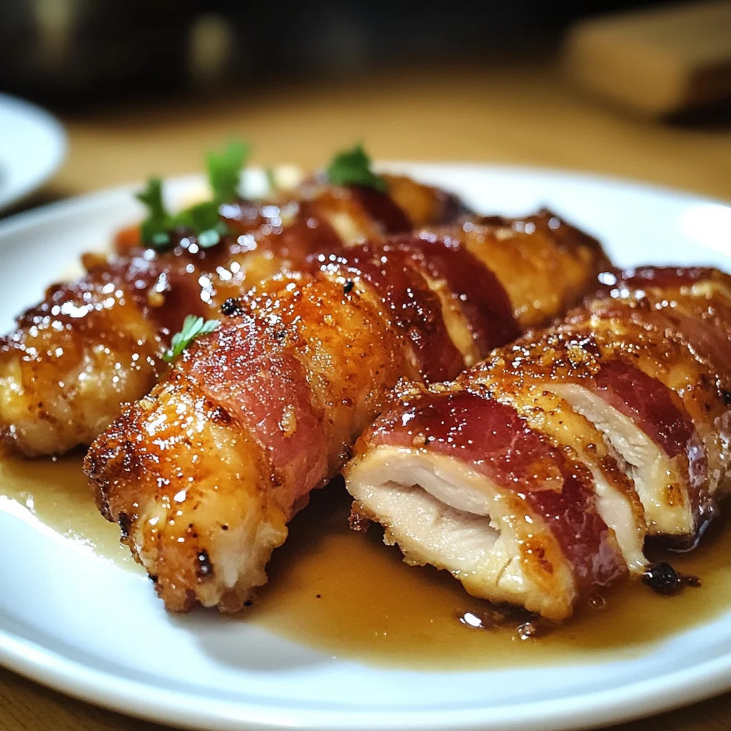 Turkey Bacon Brown Sugar Chicken Tenders