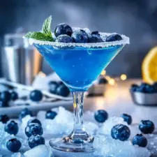Blueberry Snow Martini mocktail