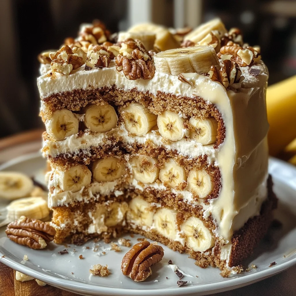 Heavenly Banana Walnut Cream Cake