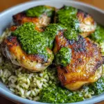 Peruvian Chicken And Rice with Green Sauce