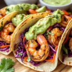 Spicy Shrimp Tacos with Avocado Crema