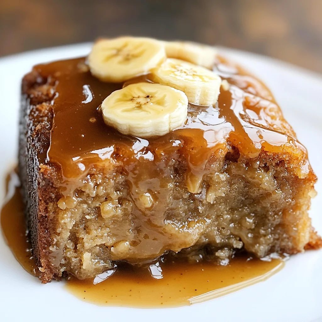 Sticky Banana Bread Pudding Cake
