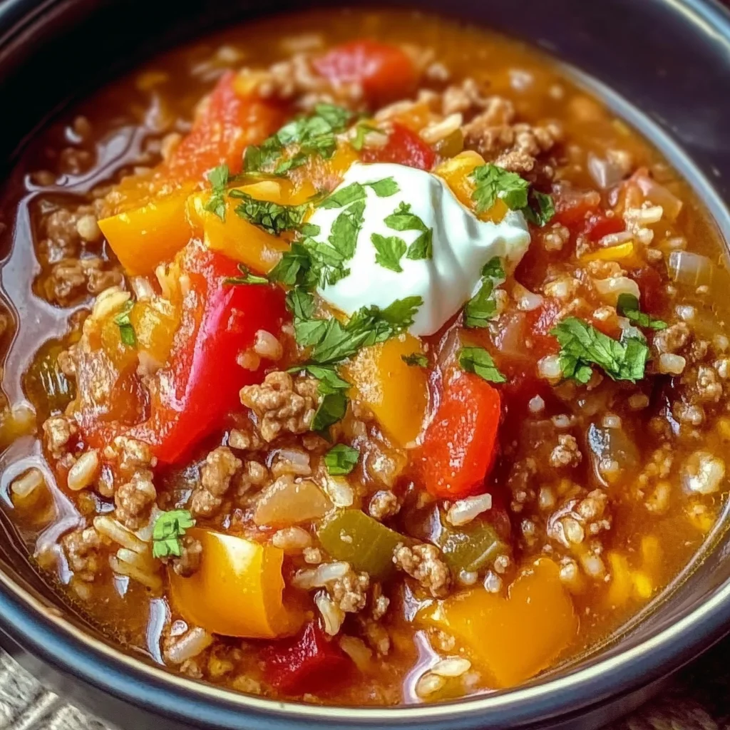 Crock Pot Stuffed Pepper Soup