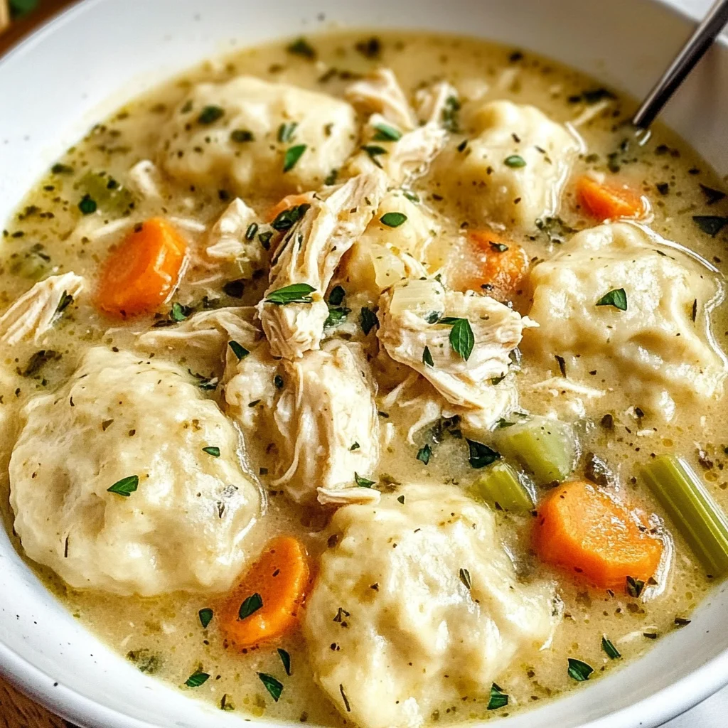 One Pot Chicken Dumpling Soup (with refrigerated biscuit dough!)