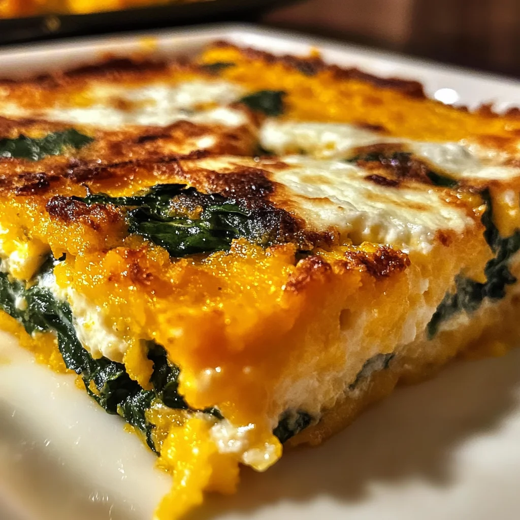 Pumpkin Spinach Polenta Casserole is a must-try dish!