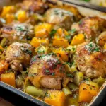 Roasted Chicken Leek and Butternut Squash Bake - Alrightwithme