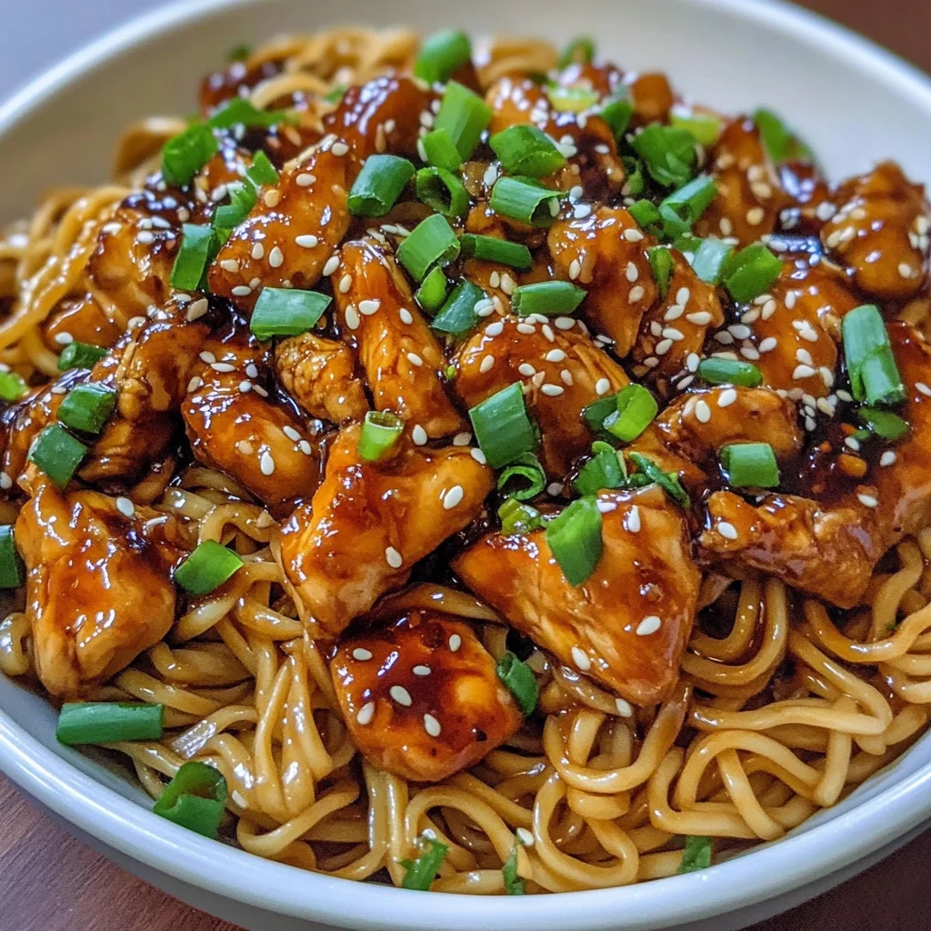 Sticky Garlic Chicken Noodles