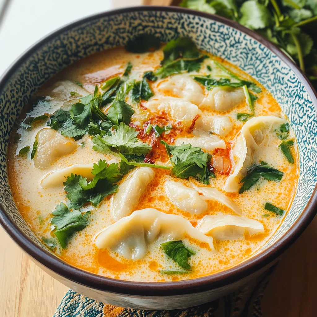 Thai Coconut Potsticker Soup