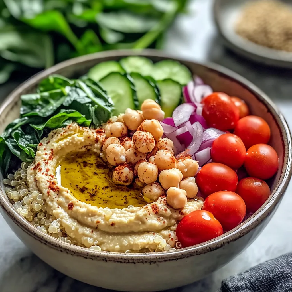 20-Minute Mediterranean Quinoa Bowls with Hummus