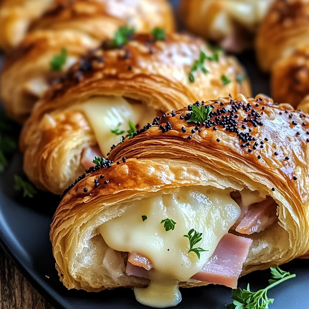 Brunch Baked chicken ham and Cheese Croissants for Effortless Mornings