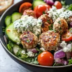 Greek Chicken Meatball Bowls