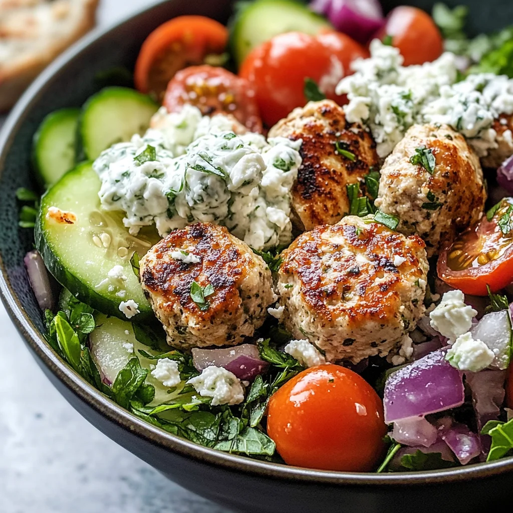 Greek Chicken Meatball Bowls
