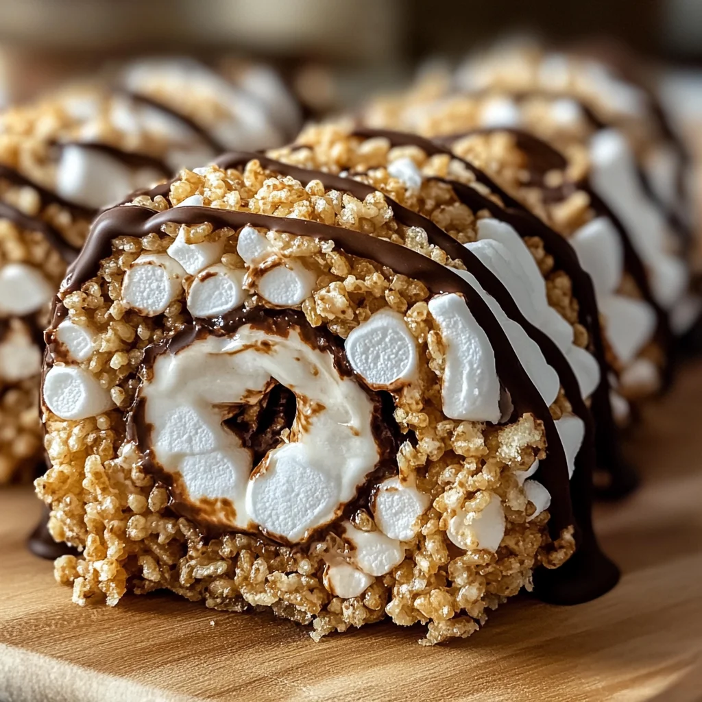 S’mores Rolled Rice Krispie Treats