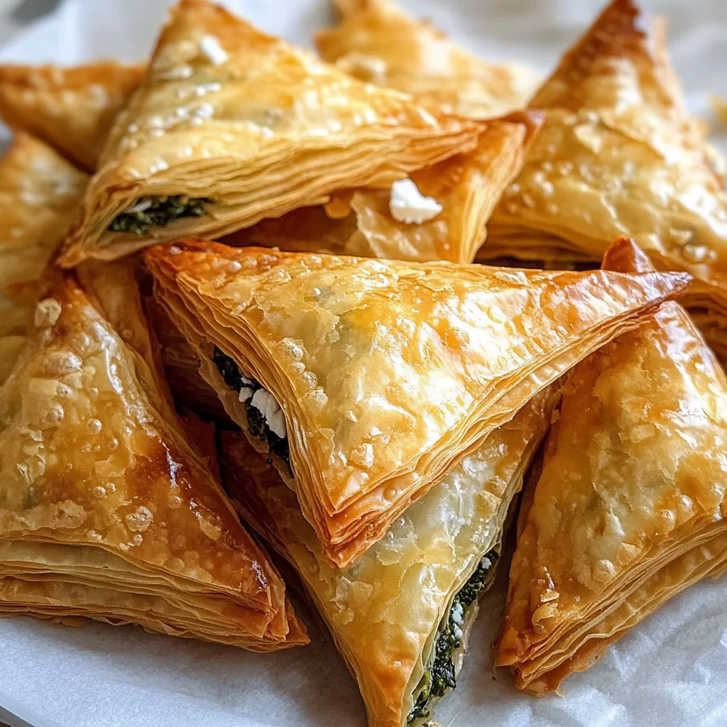Spanakopita (Greek Spinach Pie) Triangles Recipe