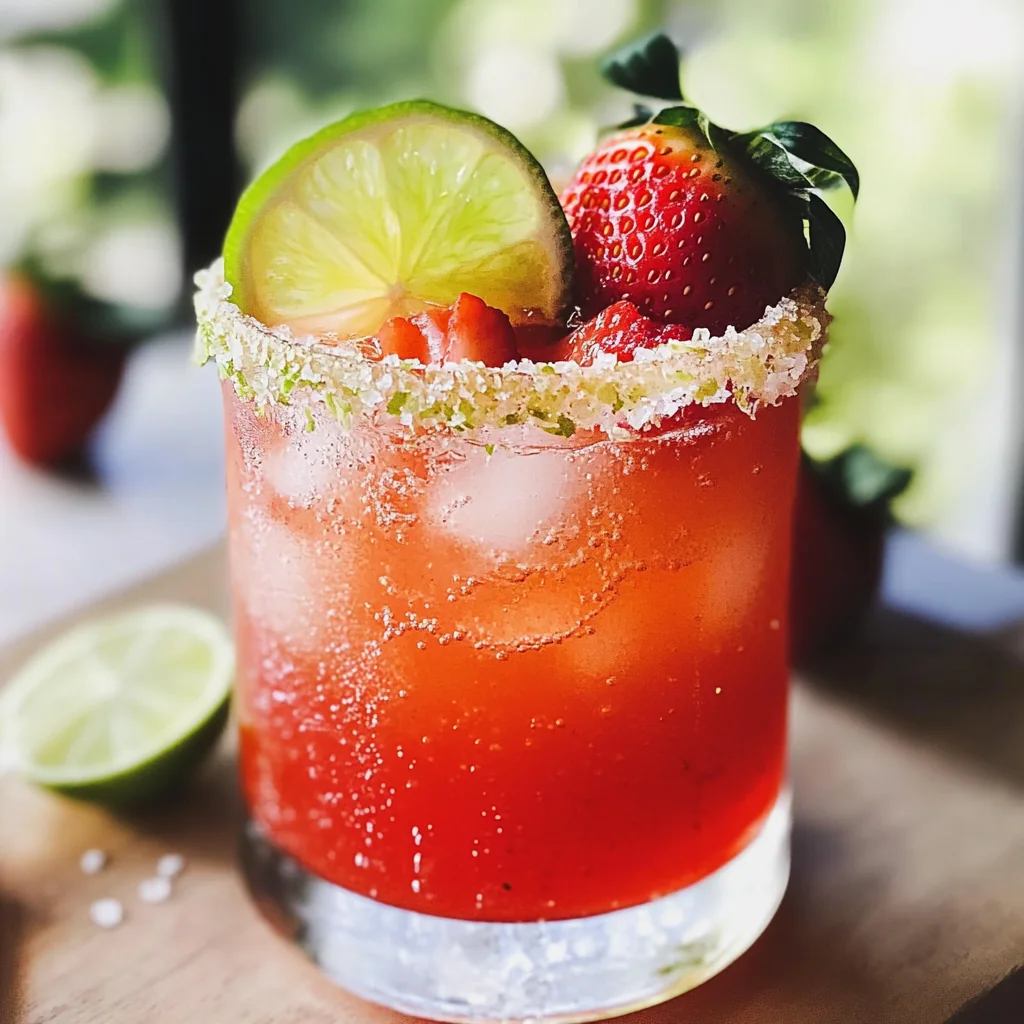 Strawberry Lime Mocktail Margarita