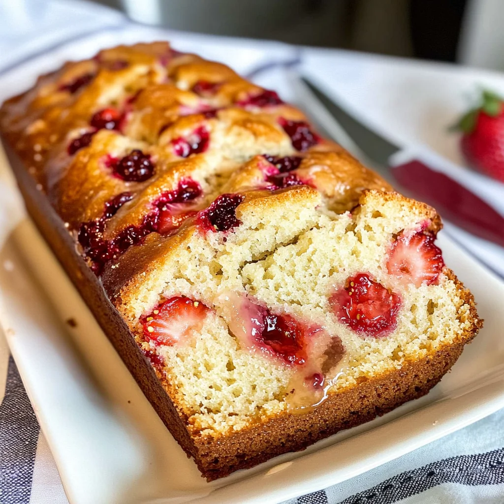Strawberry Quick Bread with Fresh Berries