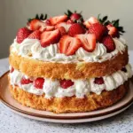 Angel Food Cake with Strawberries & Cream