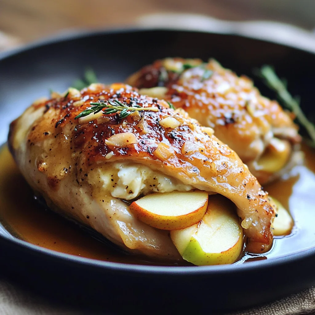Apple and Brie Stuffed Chicken with Maple Dijon Glaze