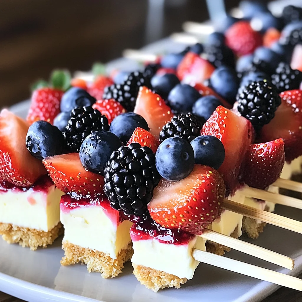 Berry Cheesecake Dessert Kabobs