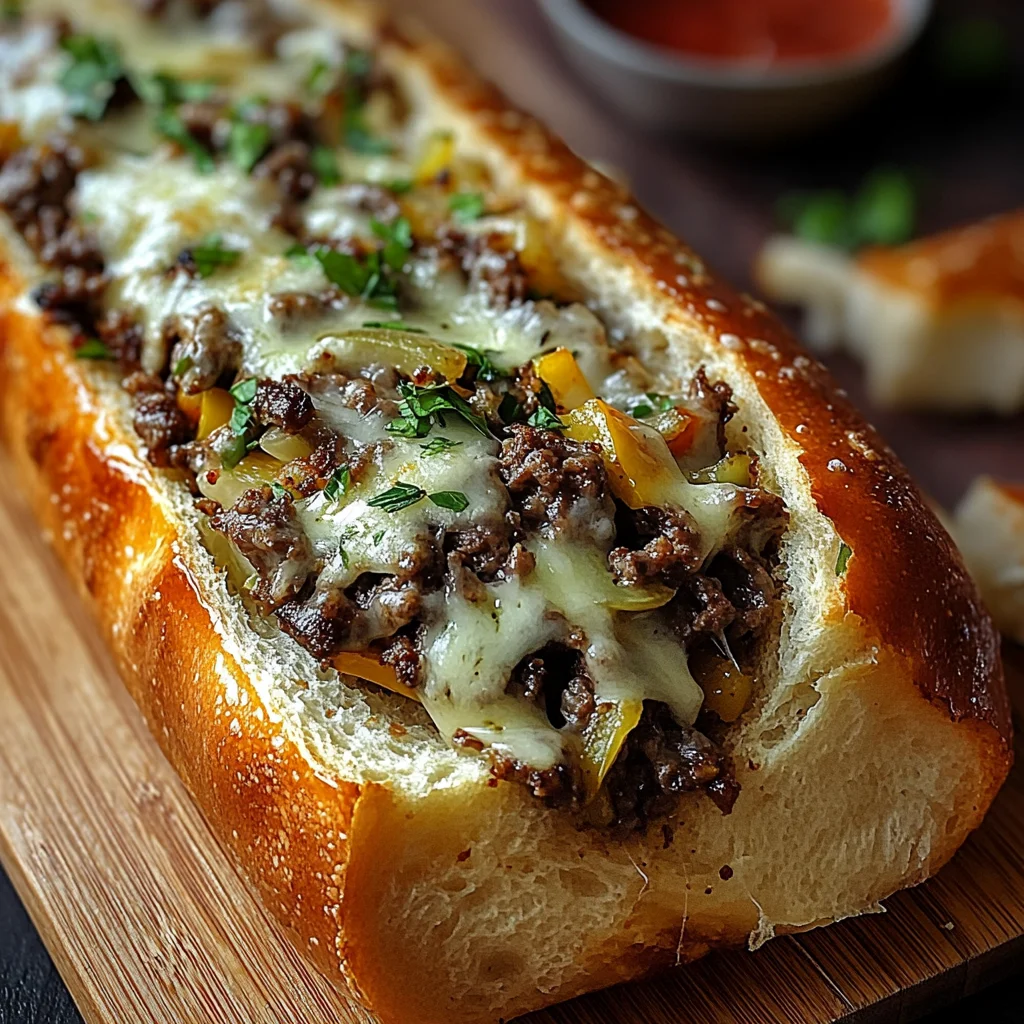 Cheesesteak-Stuffed Garlic Bread Loaf