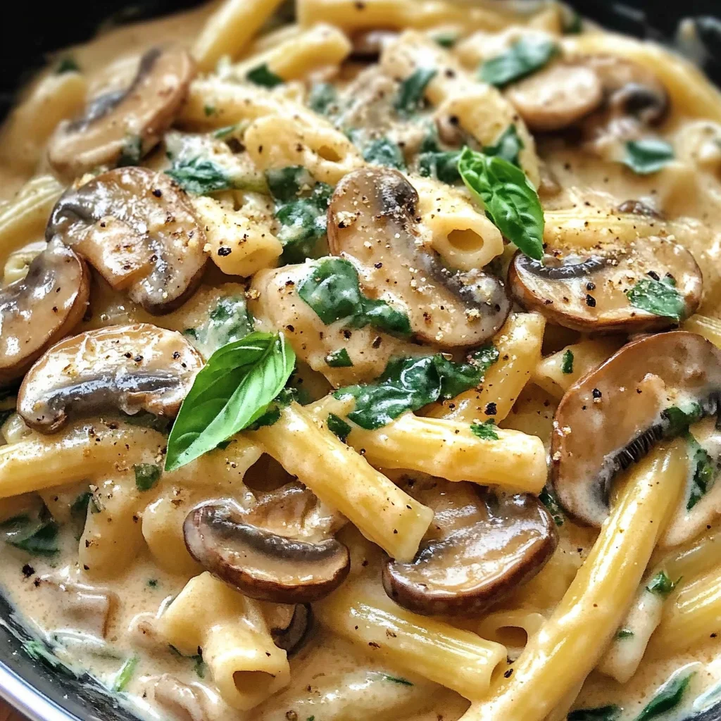 Creamy Tuscan Mushroom Pasta Skillet