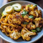 Crispy Black Pepper Turmeric Cauliflower and Garlic Noodles