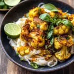 Crispy Black Pepper Turmeric Cauliflower and Garlic Noodles