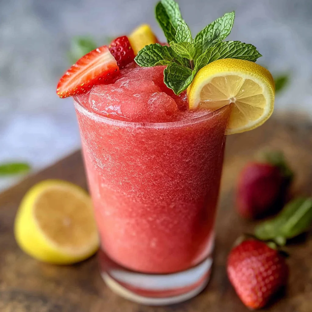 Frozen strawberry lemonade