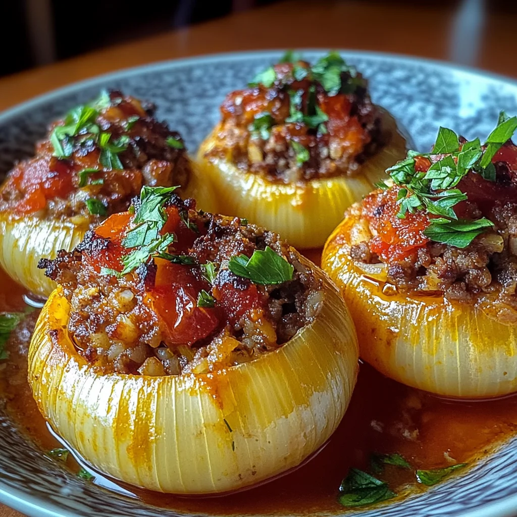 Greek Stuffed Onions
