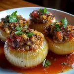 Greek Stuffed Onions