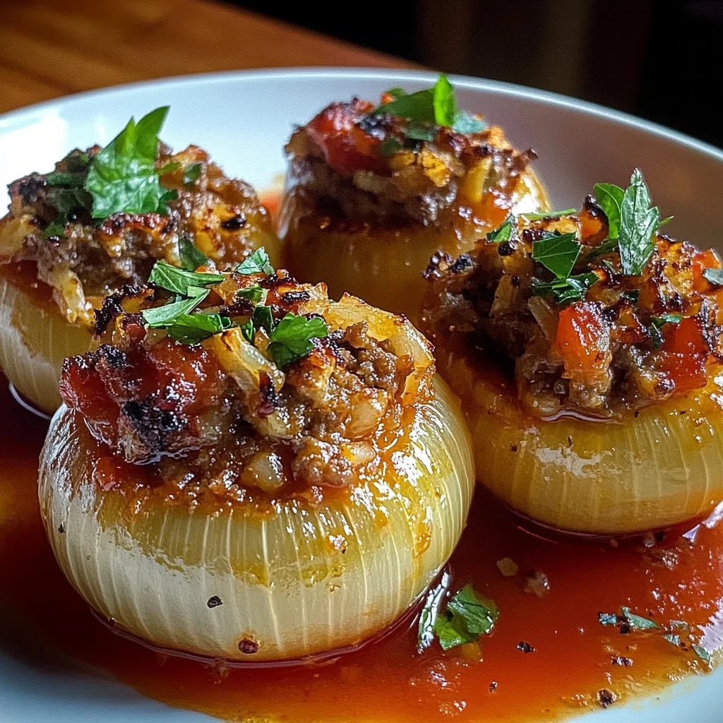 Greek Stuffed Onions