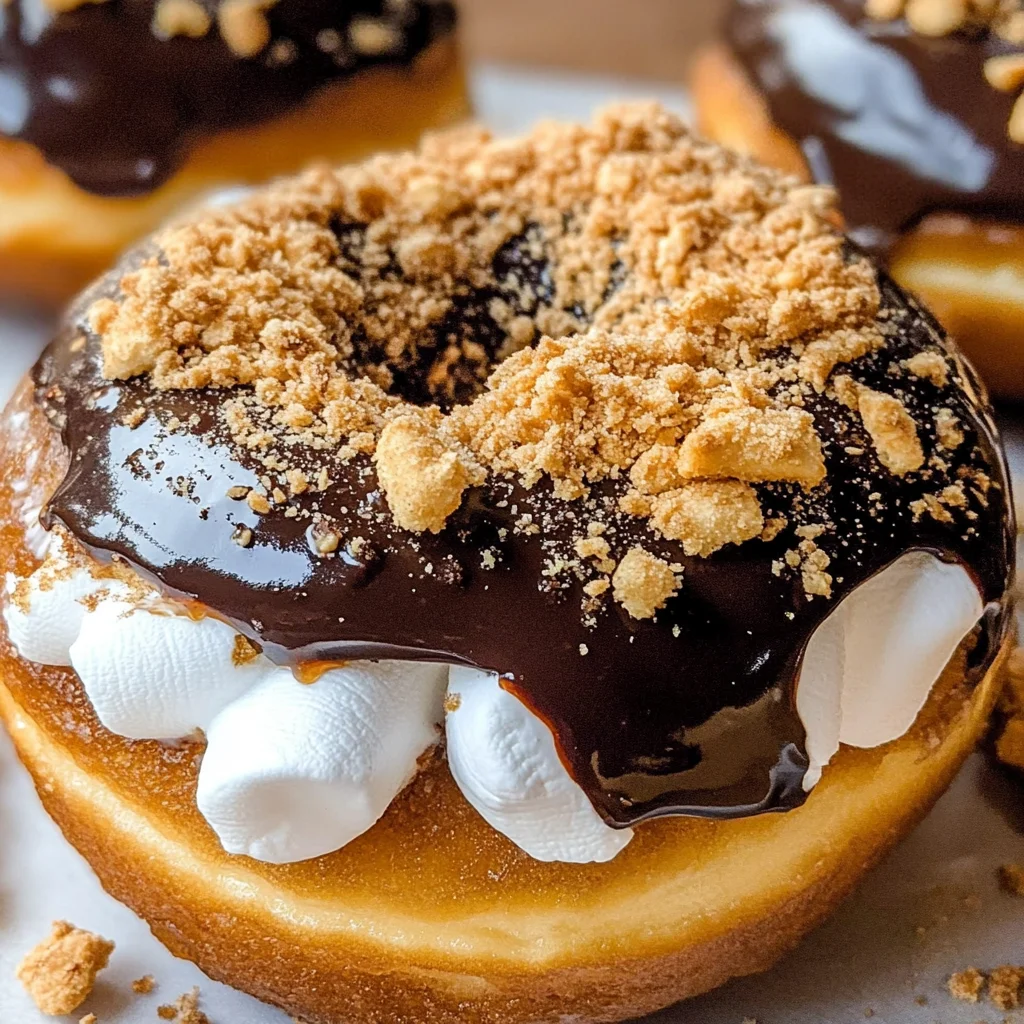 Marshmallow Cream Filled S'mores Donuts