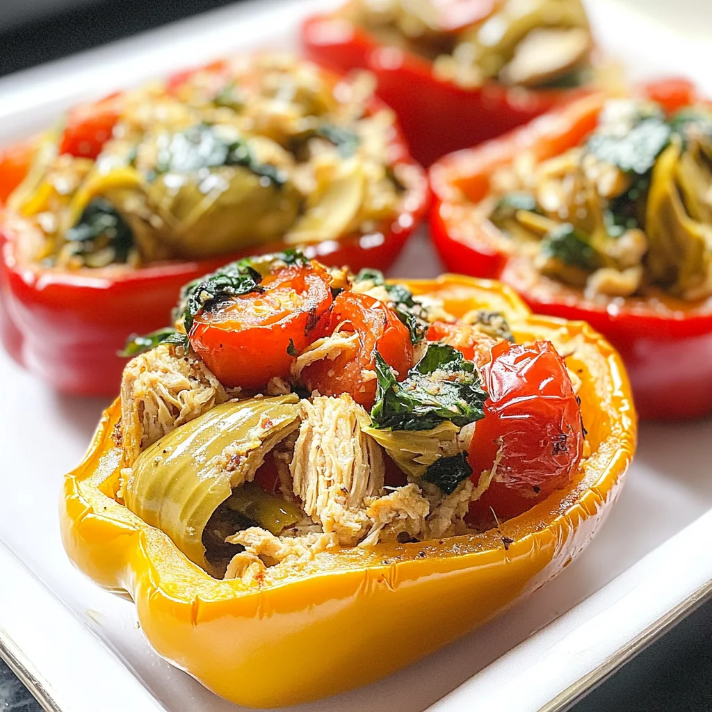 Mediterranean Chicken Stuffed Bell Peppers