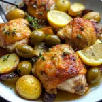 Cast Iron Skillet Chicken Thighs with Potatoes and Olives