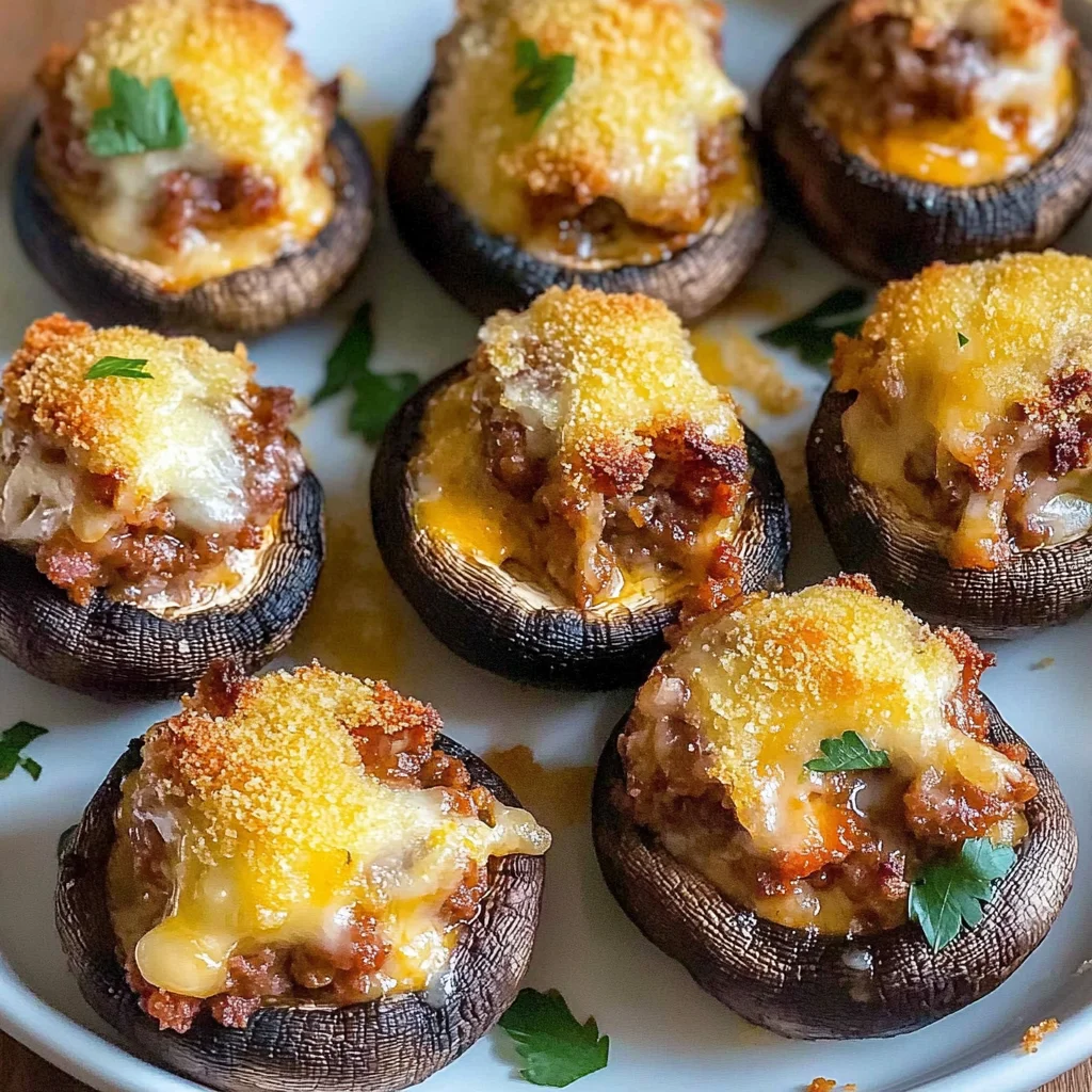 Cheesy Chorizo Stuffed Mushrooms