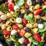 Chicken and Berry Pesto Pasta Salad